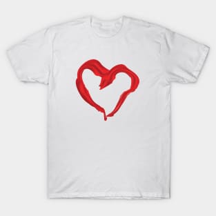 Heart shaped red scarf T-Shirt